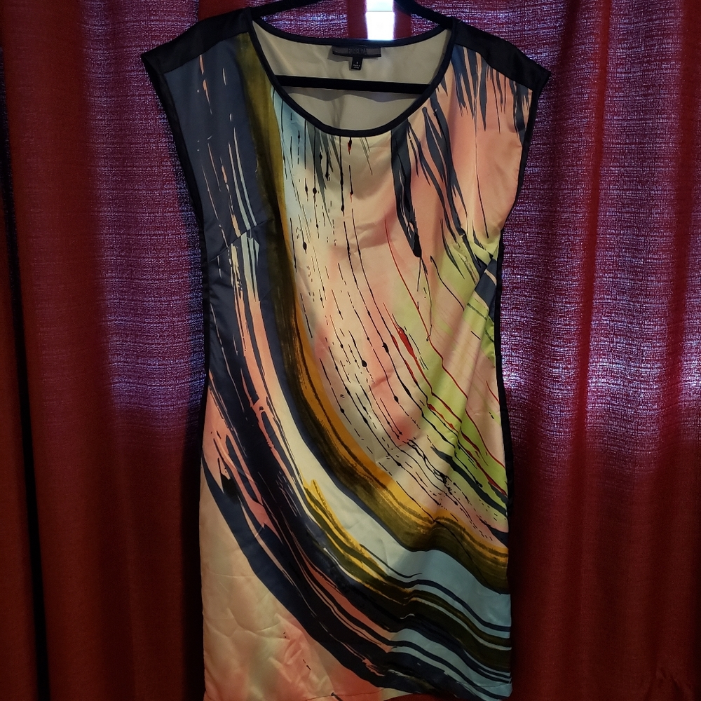 Abstract print sheath dress